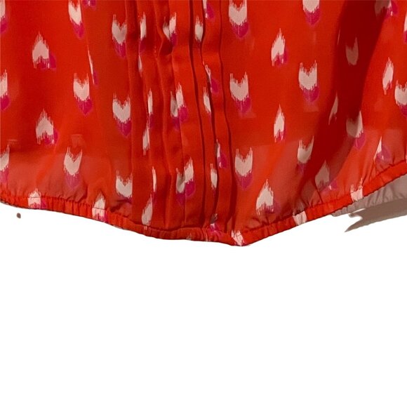 Gap Womens Size M Red Lightweight Blouse With Heart Design 3/4 Sleeves - Picture 2 of 9
